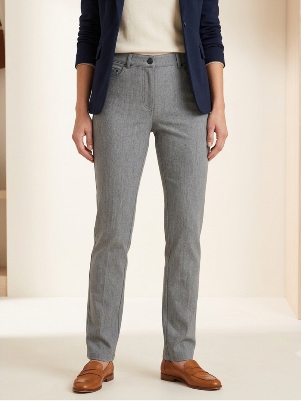 J. McLaughlin Pants - Gray Straight-Leg Flat Front Dress Pants Size 6